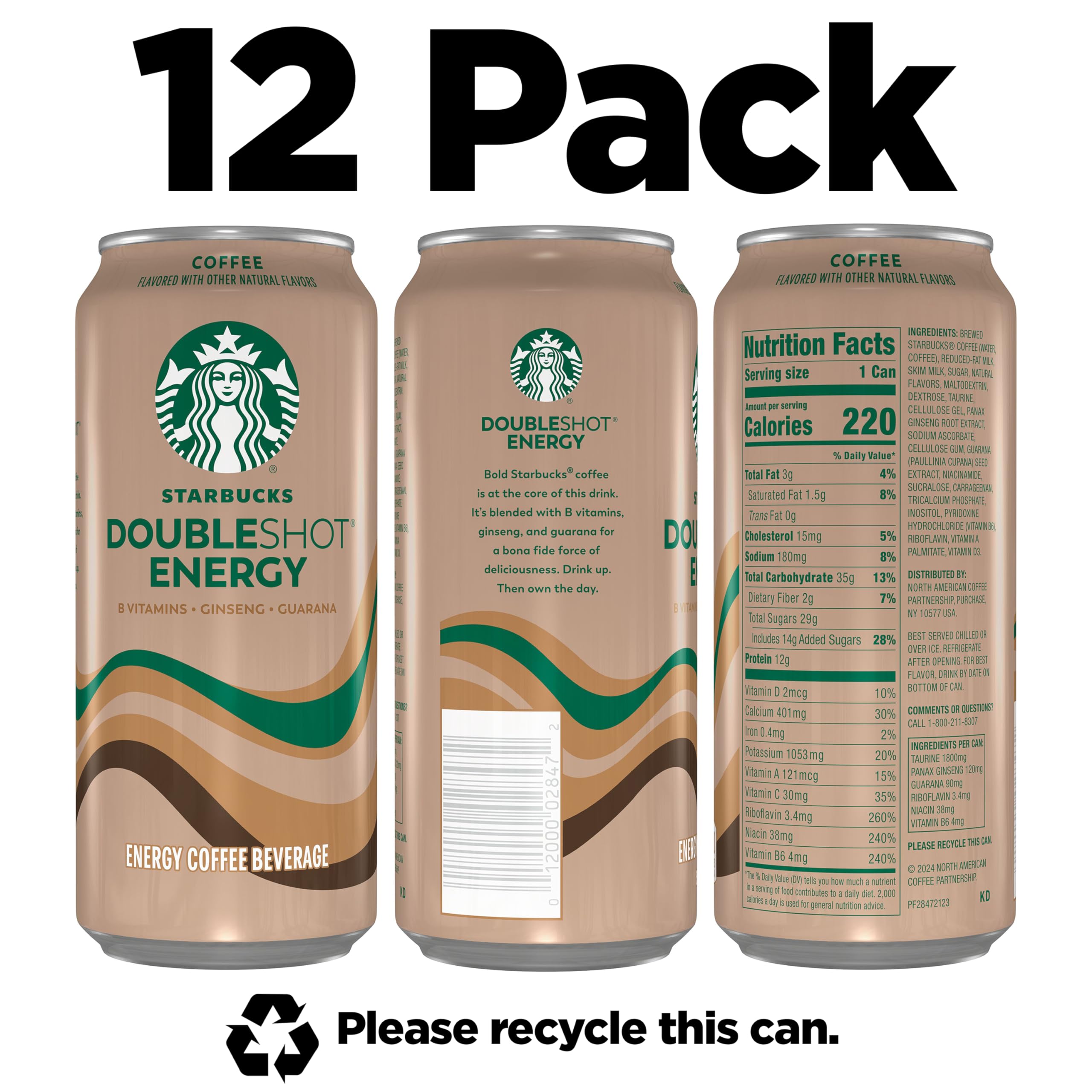Starbucks Doubleshot Energy Coffee can front, bold branding and ready-to-drink convenience