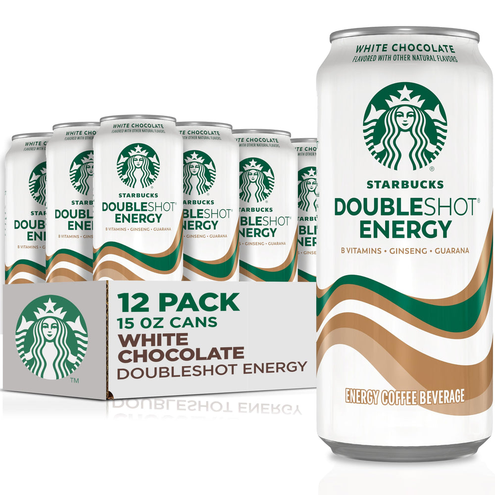 Starbucks Doubleshot Energy Drink can with white chocolate flavor for a morning boost