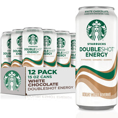 Starbucks Doubleshot Energy Drink can with white chocolate flavor for a morning boost
