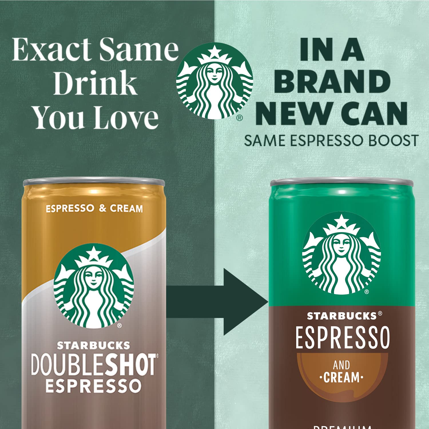 Starbucks Espresso and Cream Light can beside a laptop on a desk