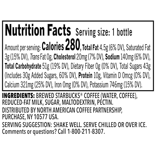 Starbucks Frappuccino bottle pour shows on-the-go enjoyment.