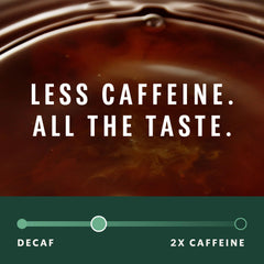 Close-up of hot brew from Starbucks Half-Caff House Blend.