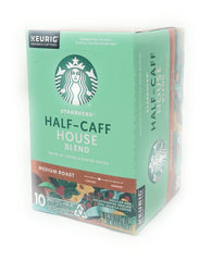 Starbucks Half-Caff House Blend K-Cup pod for balanced flavor and easy brewing.
