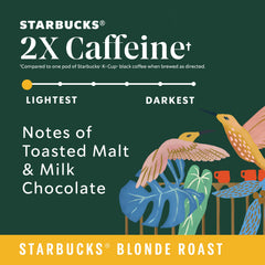 Starbucks hot coffee pour with 2X caffeine signals a warm, satisfying cup.
