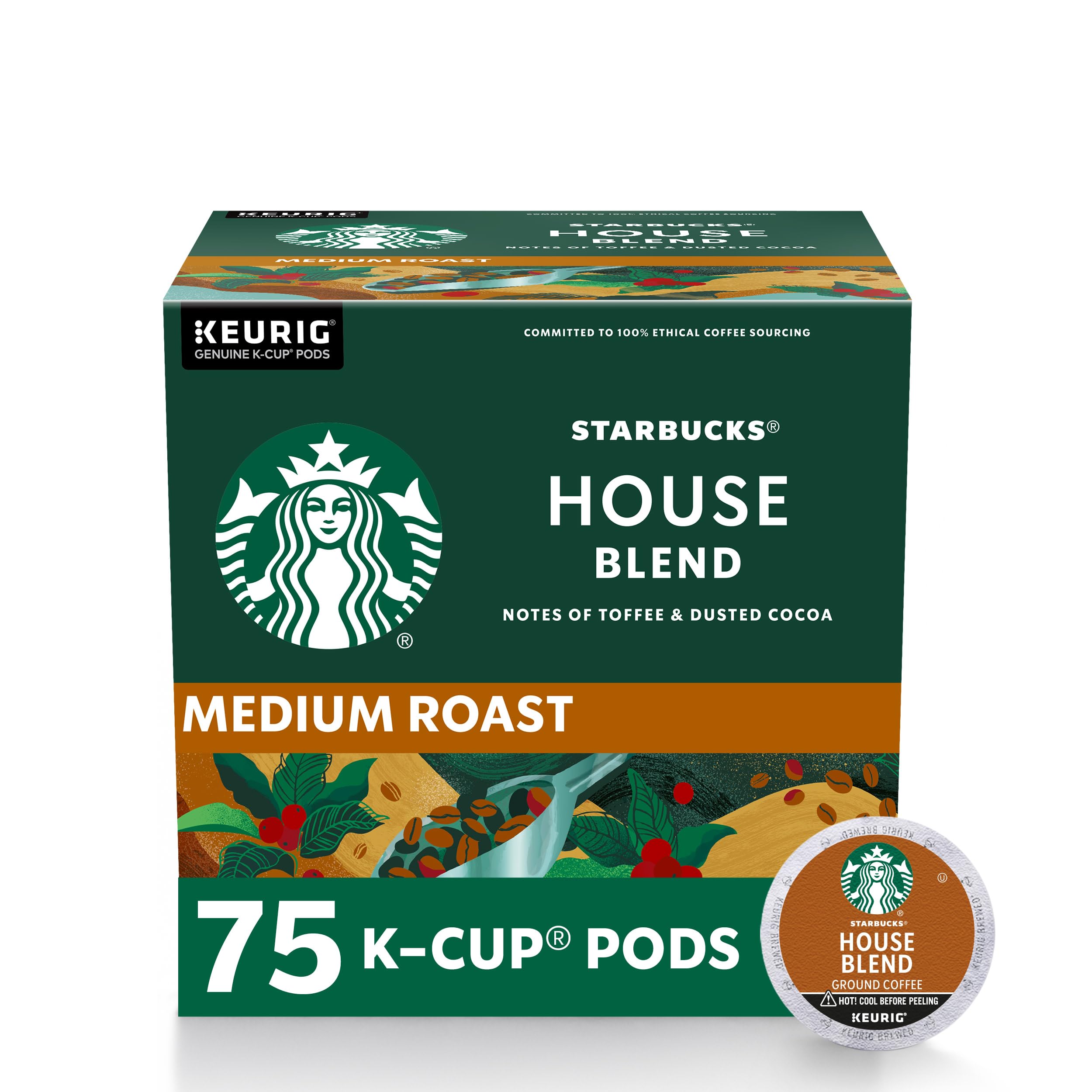 Starbucks House Blend K-Cup box showing premium pods for Keurig brewers