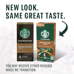 Starbucks House Blend original line packaging showing a convenient 50-capsule box