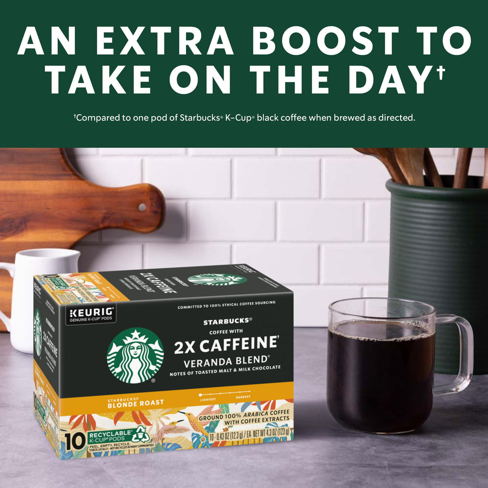 Starbucks iced coffee Veranda 2X caffeine image suggests a refreshing chill.