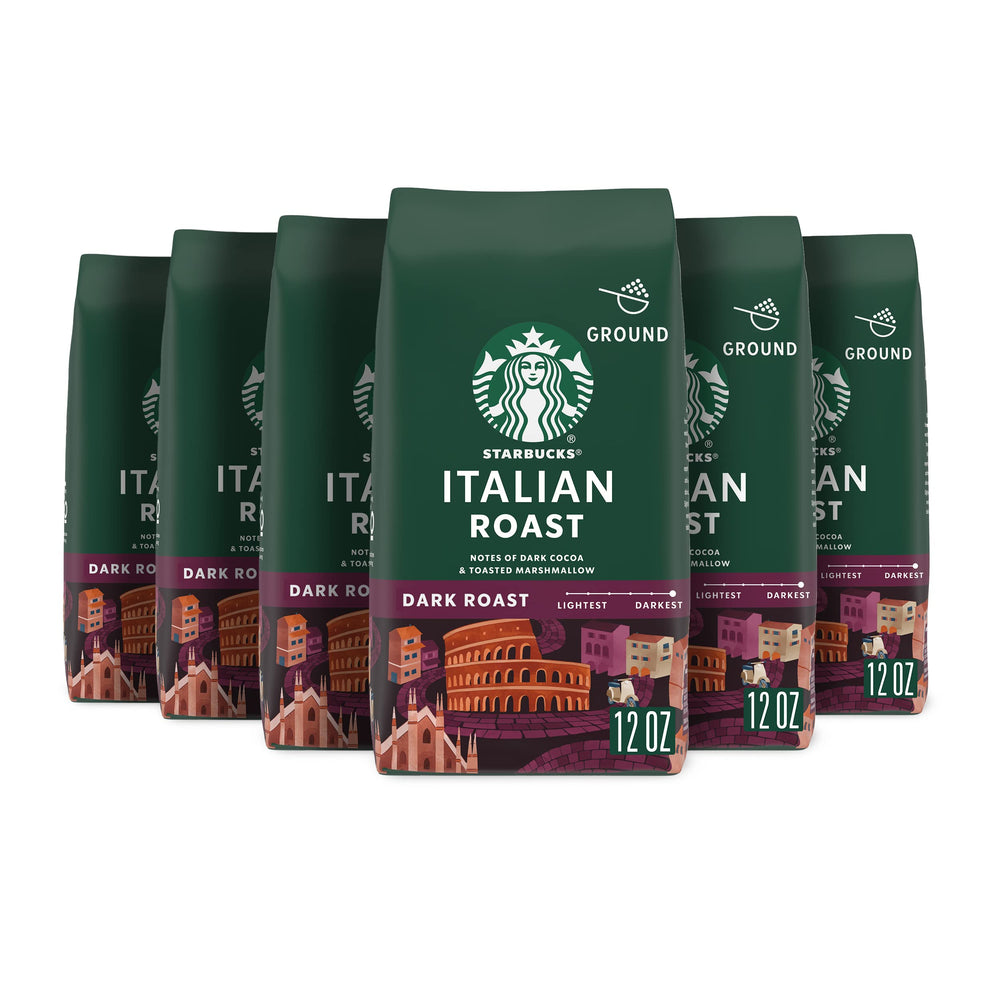 Starbucks Italian Roast coffee beans close-up highlighting rich aroma