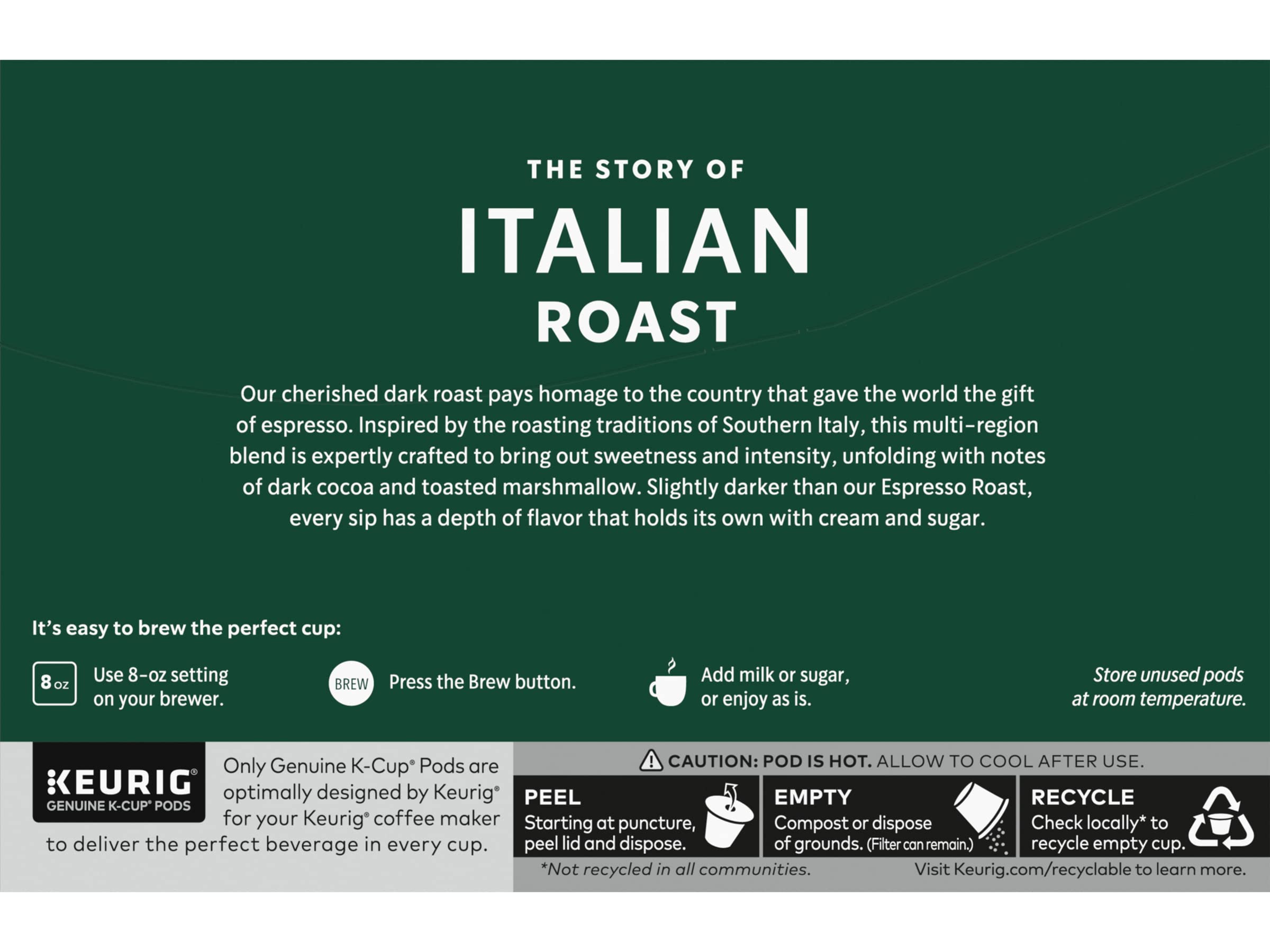 Steam-filled cup of Starbucks Italian Roast ready to sip