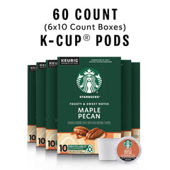Starbucks K-Cup pods compatible with Keurig brewers for hot or iced coffee.