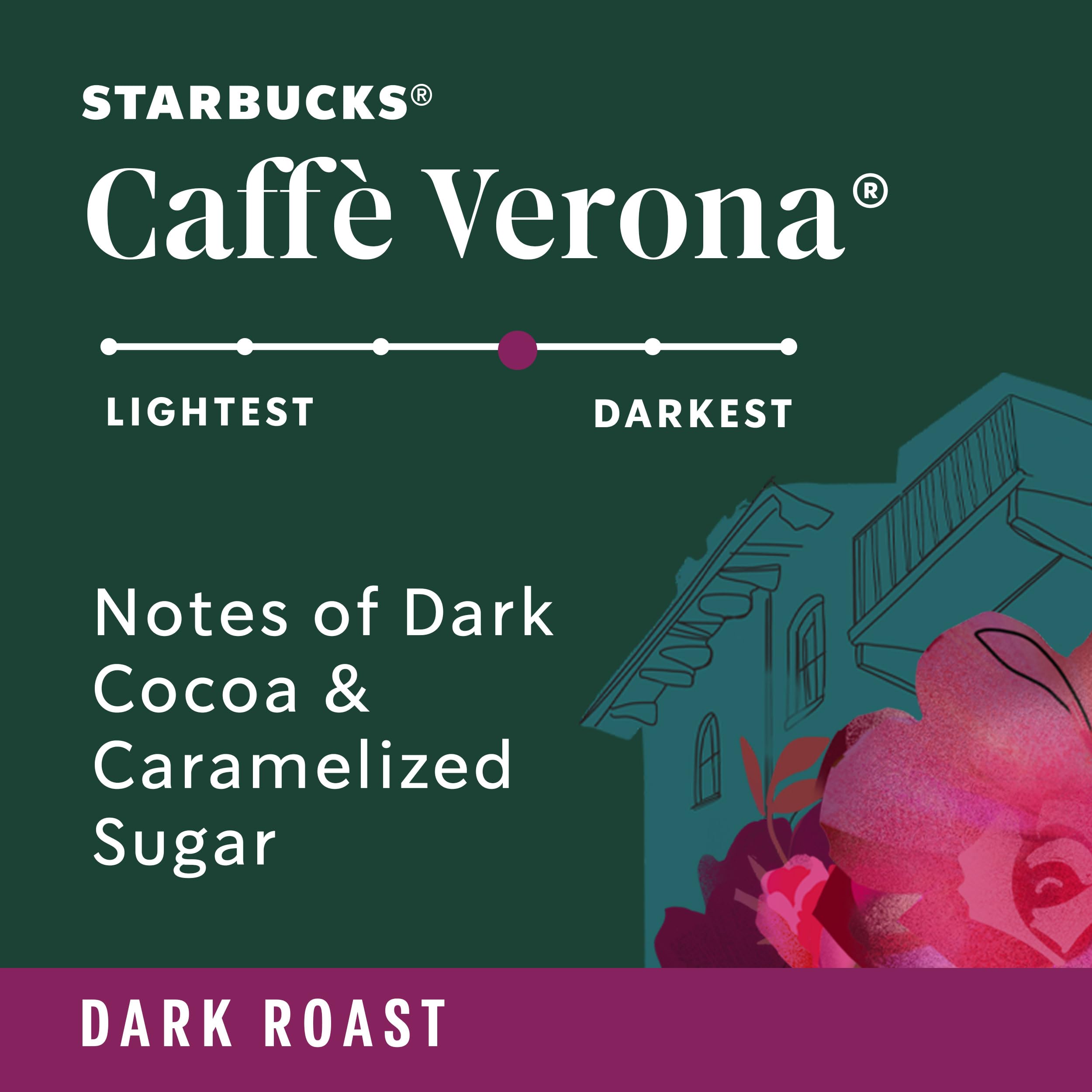 Keurig brewer with Starbucks caffe-verona K-Cup for quick, convenient brewing.