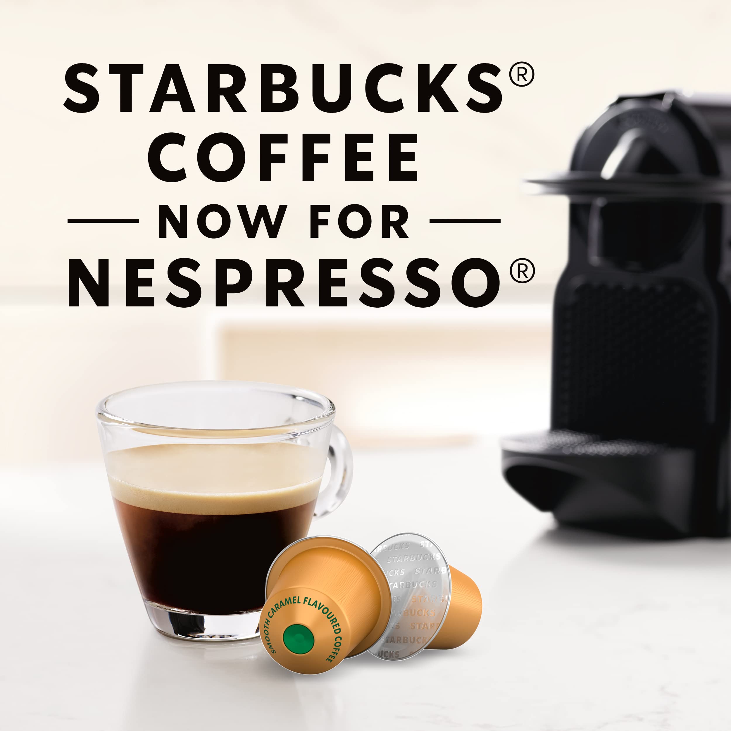 Pouring espresso from Starbucks caramel pod for a smooth cup