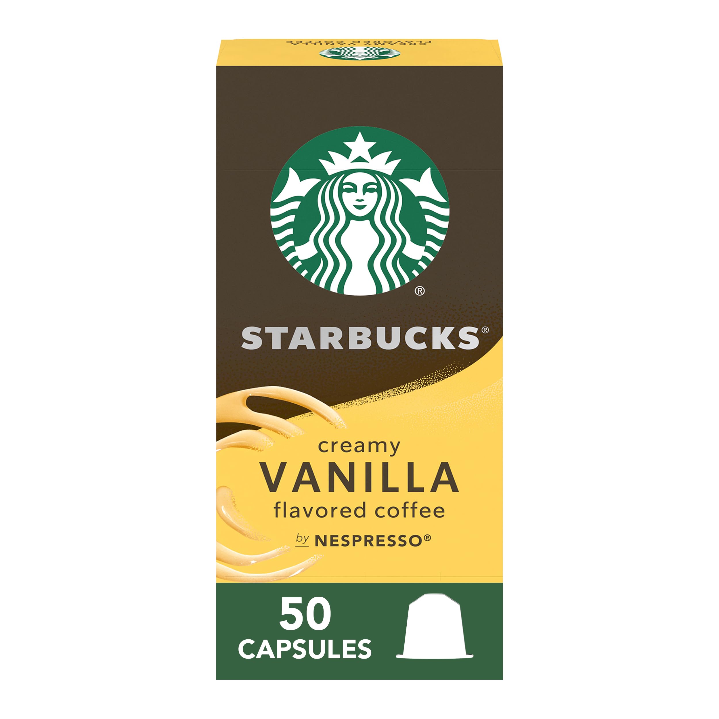 Starbucks vanilla-coffee-pods for Original Line deliver smooth espresso with vanilla notes.