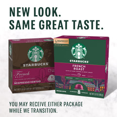 Closeup of dark roast Starbucks Vertuo pods and rich aroma