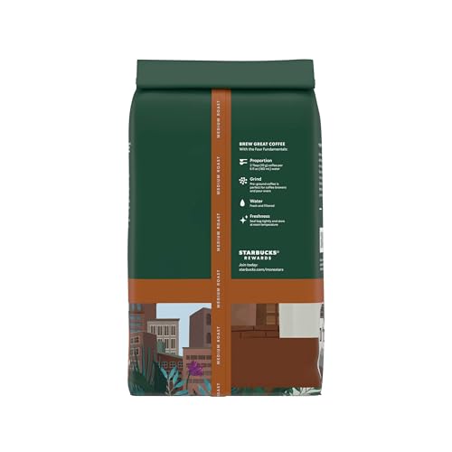 Starbucks Pike Place Roast on a pantry shelf ready to brew.