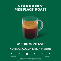 Pike Place Roast Vertuo capsule on kitchen counter highlights premium Arabica beans.