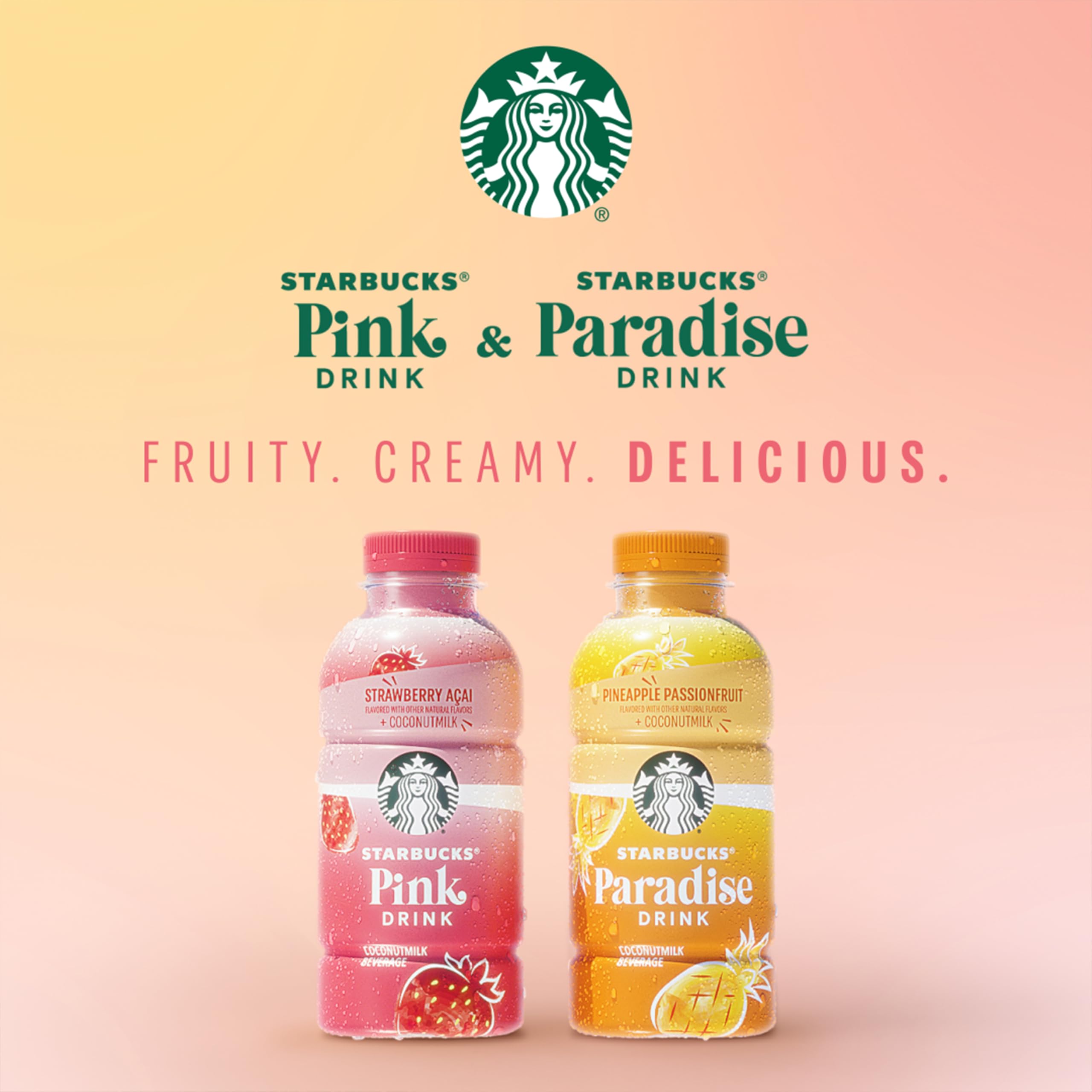 Starbucks Pink Drink bottle being poured to reveal pink, creamy texture.