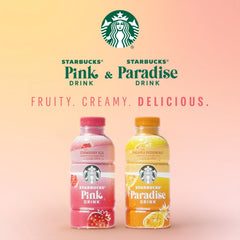 Starbucks Pink Drink bottle being poured to reveal pink, creamy texture.