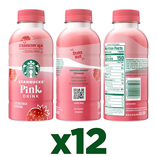 Starbucks Pink Drink ingredients graphic highlighting strawberry acai infusion.