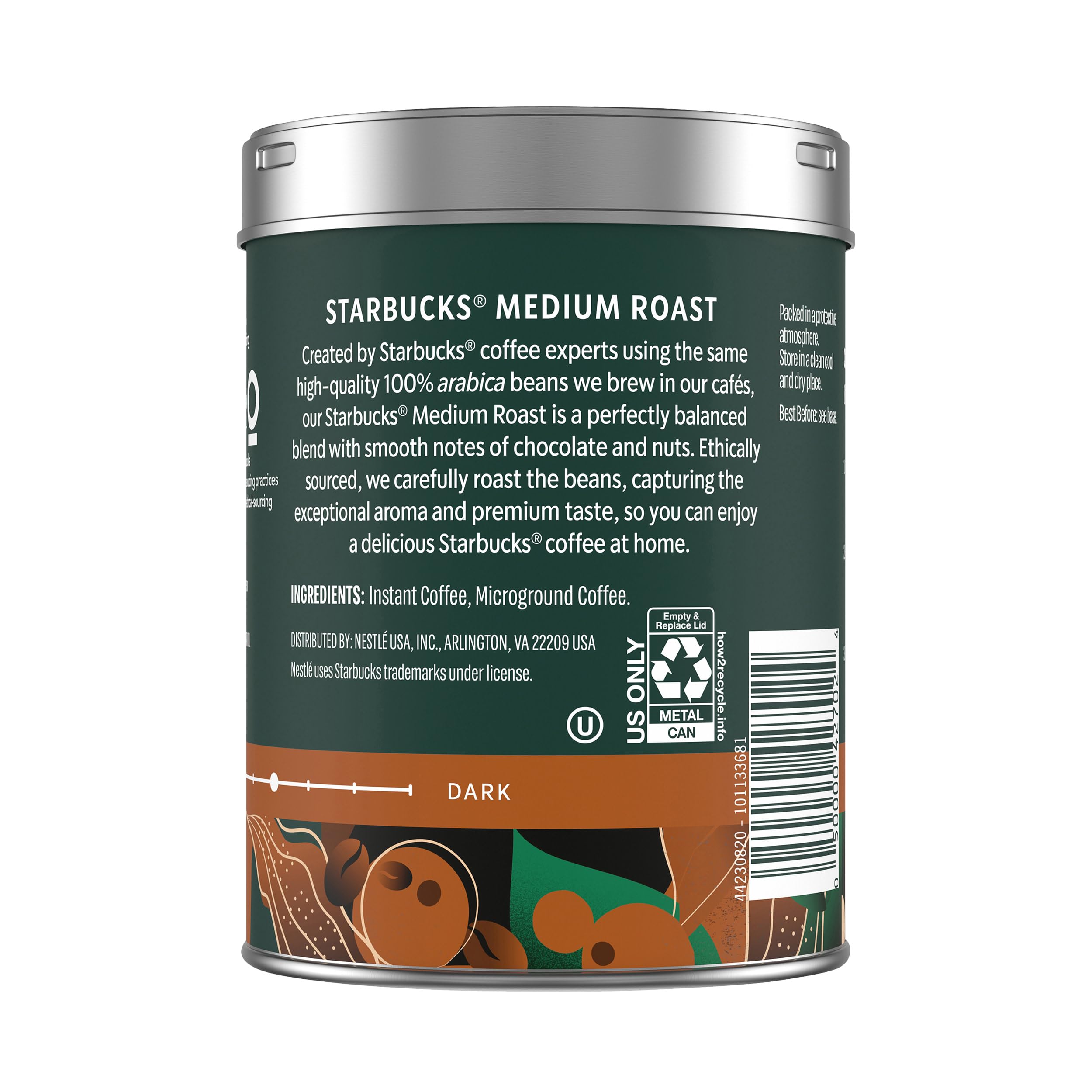 Cup featuring chocolate and nut notes and inviting aroma.