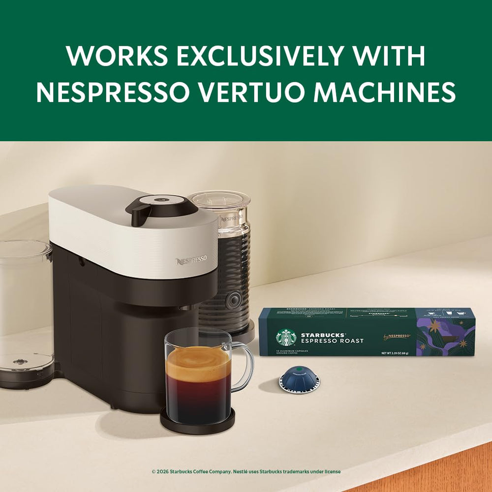 Starbucks recyclable aluminum capsules feature eco-friendly packaging for Vertuo users.