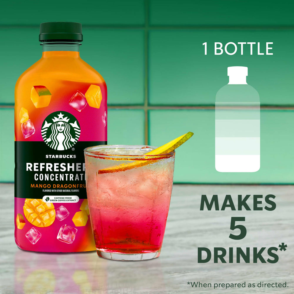 Glass of lemonade with Starbucks concentrate adding vibrant flavor and color.