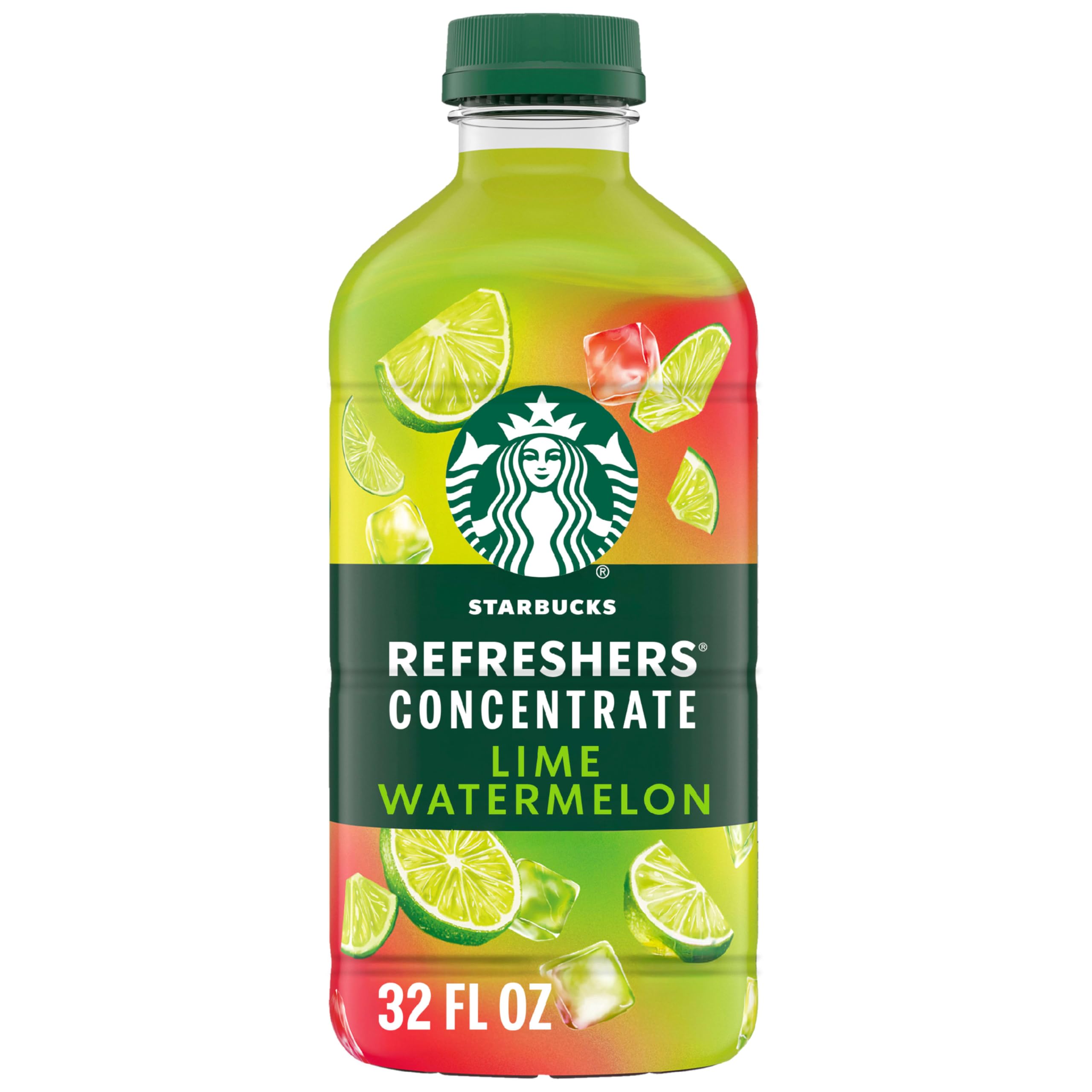 Starbucks Refreshers lime watermelon bottle ready to pour for a refreshing drink