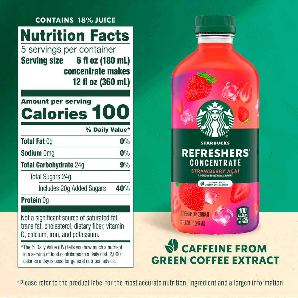 Starbucks Refreshers Concentrate being poured over ice for a quick afternoon lift.