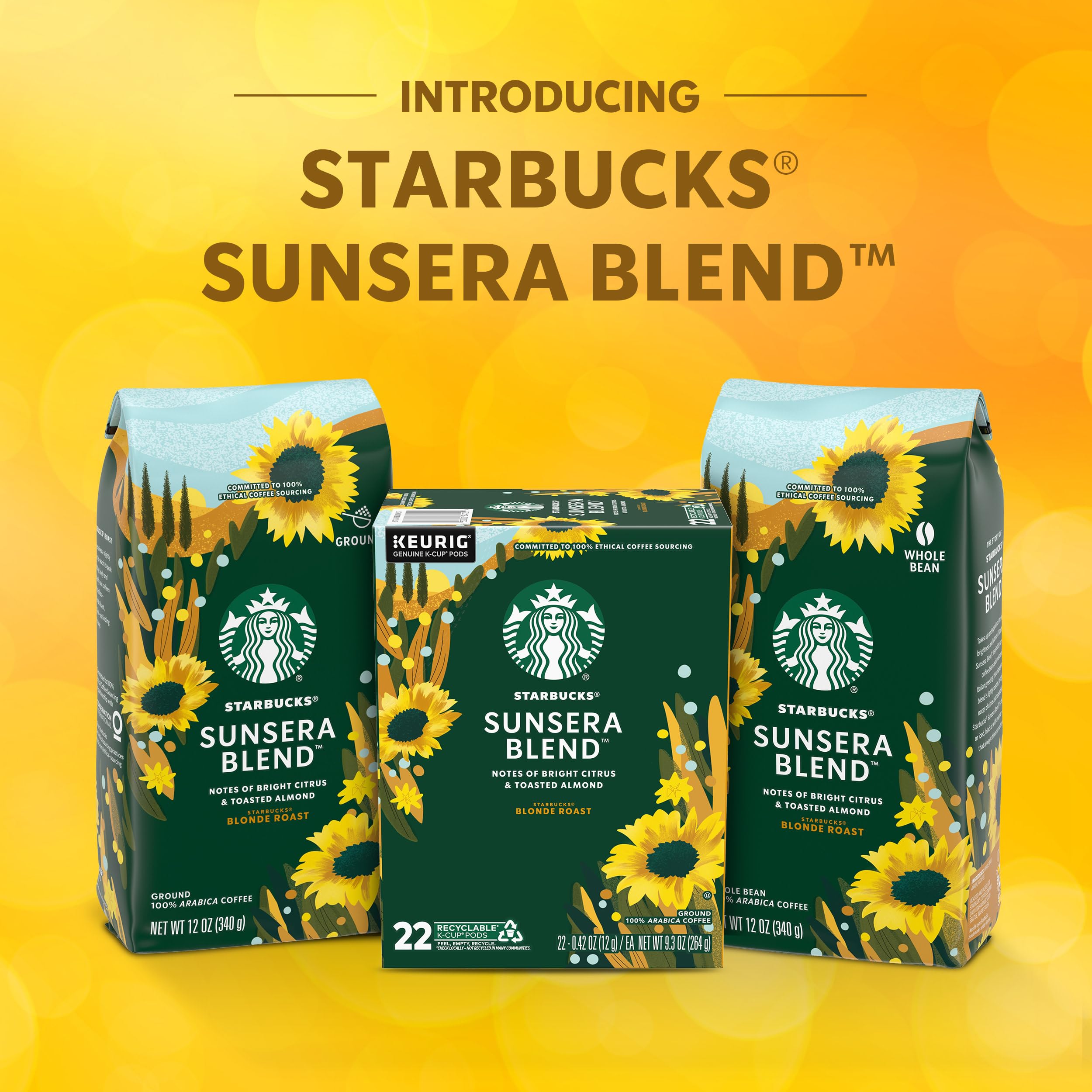 Starbucks Sunsera Blend almond notes close-up evoke comforting aroma.