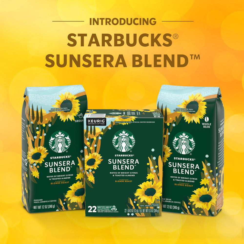 Starbucks Sunsera Blend almond notes close-up evoke comforting aroma.