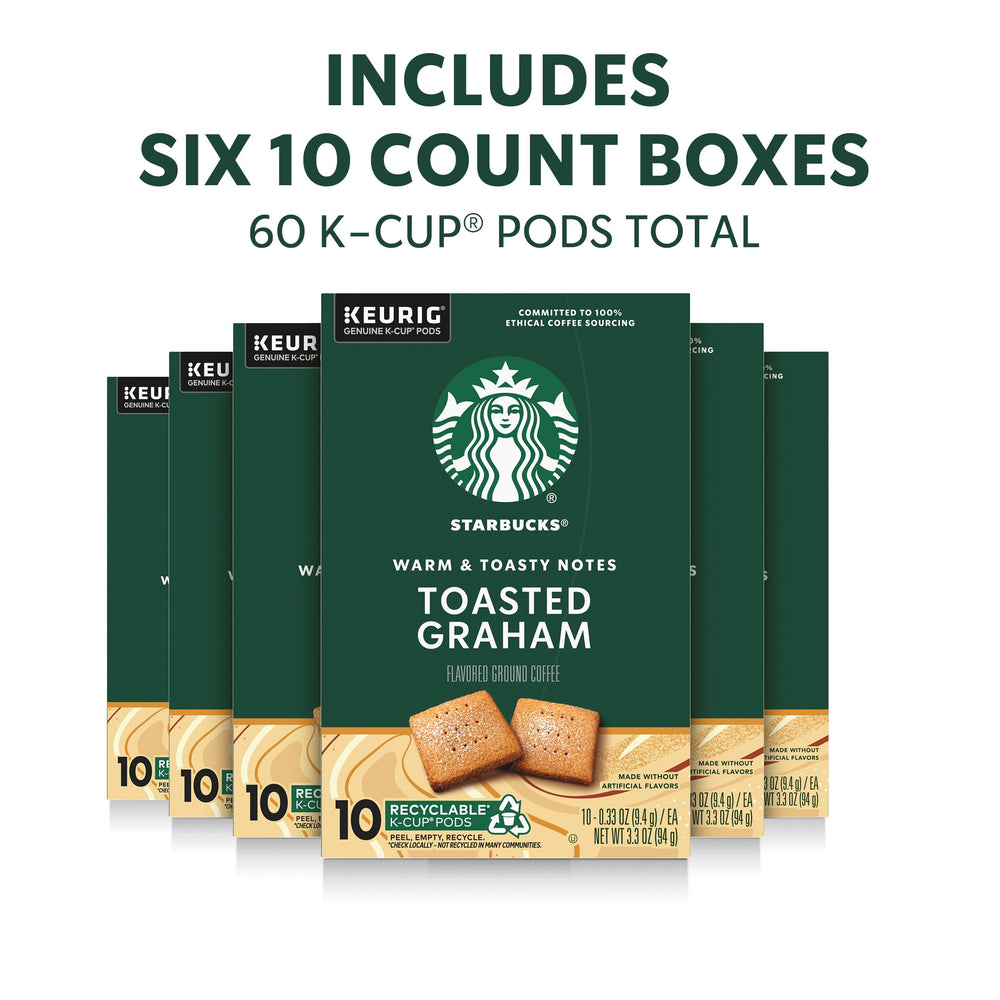 Starbucks Toasted Graham K-Cup pods box side showing value 60-count.