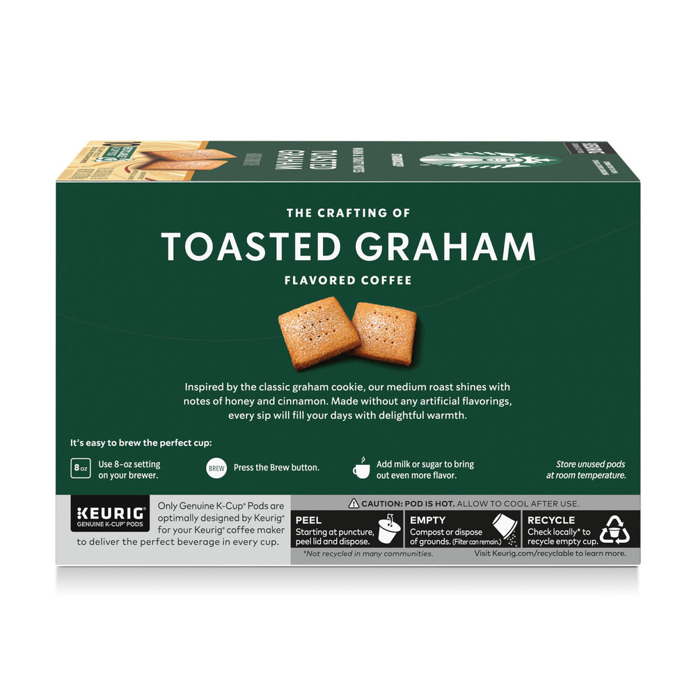 Starbucks Toasted Graham K-Cup pods with creamer pairing idea.