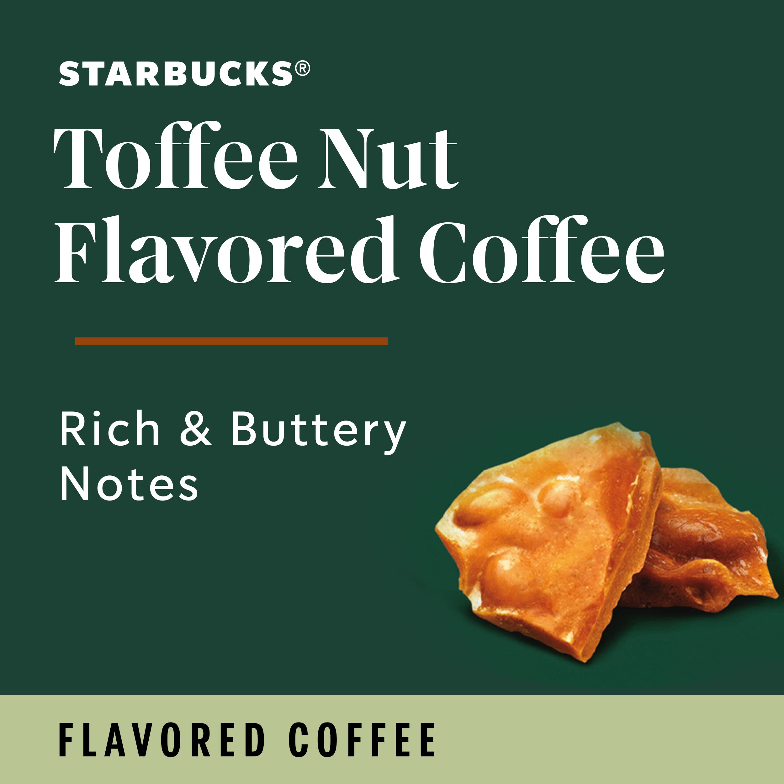 Starbucks Toffeenut K-Cup pods closeup of roasted beans and aroma