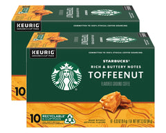 Starbucks Toffeenut K-Cup pods front box showing convenient single serve packaging