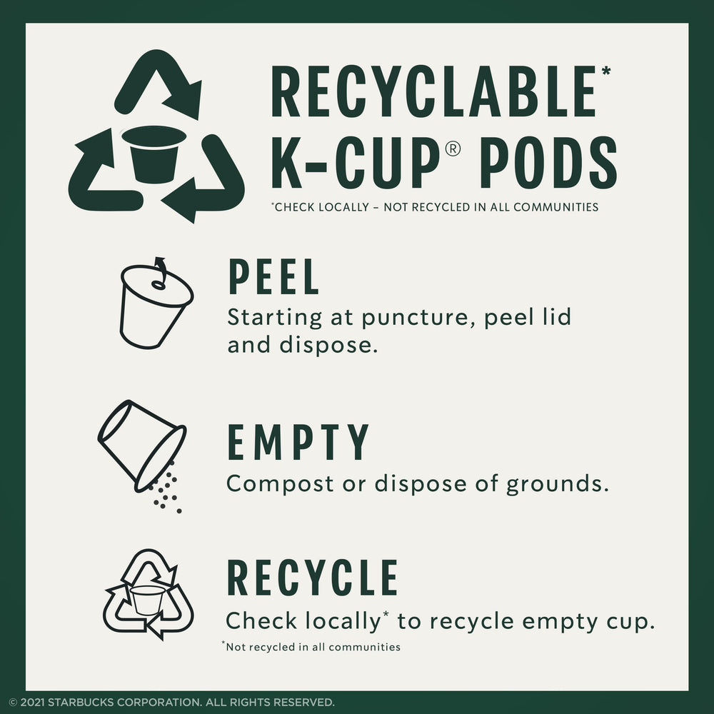 Starbucks Toffeenut K-Cup pods in cup with steaming aroma