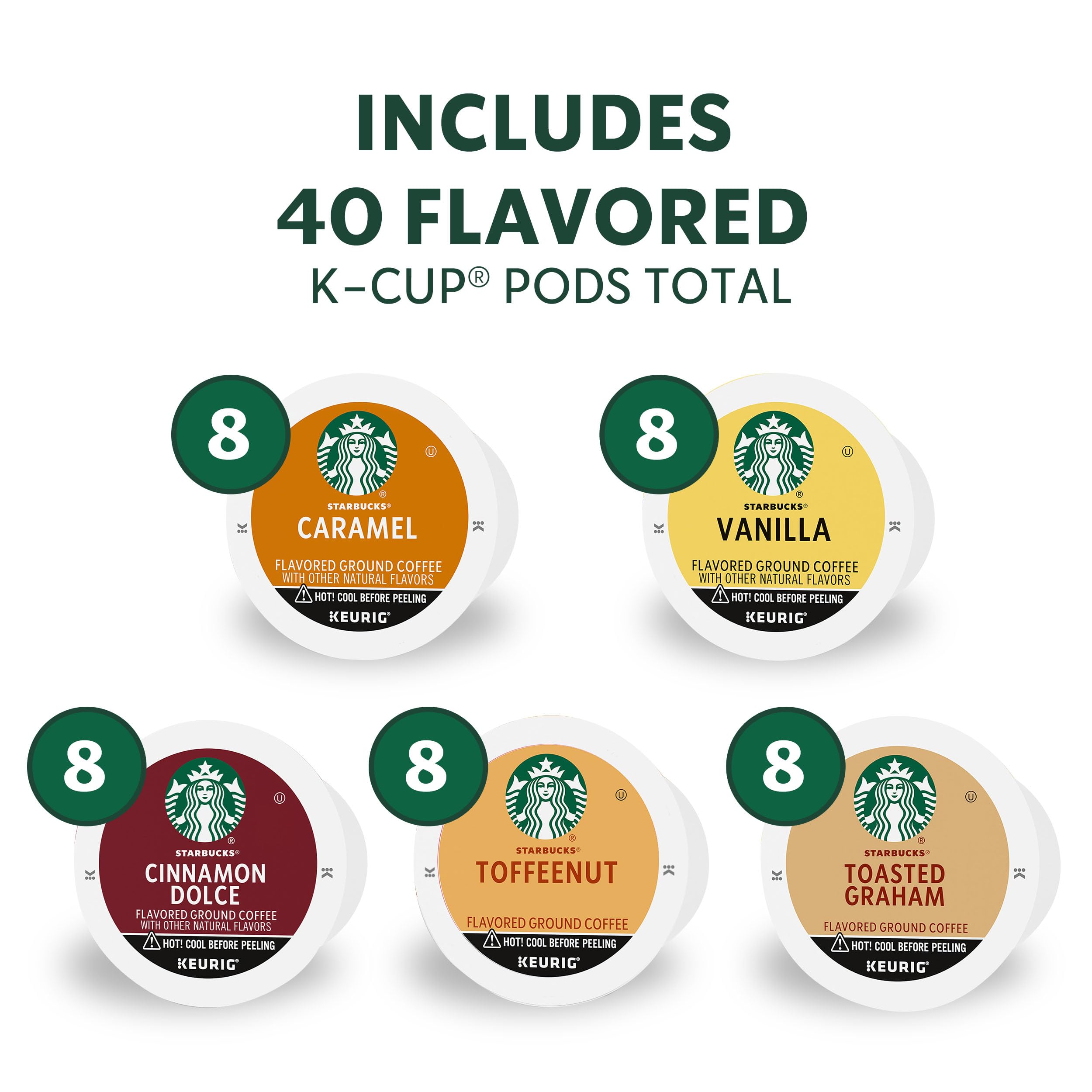 Starbucks Vanilla flavored K-Cup pod with velvety aroma for a balanced cup.
