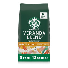 Starbucks Veranda Blend whole bean bags ready for at-home brewing
