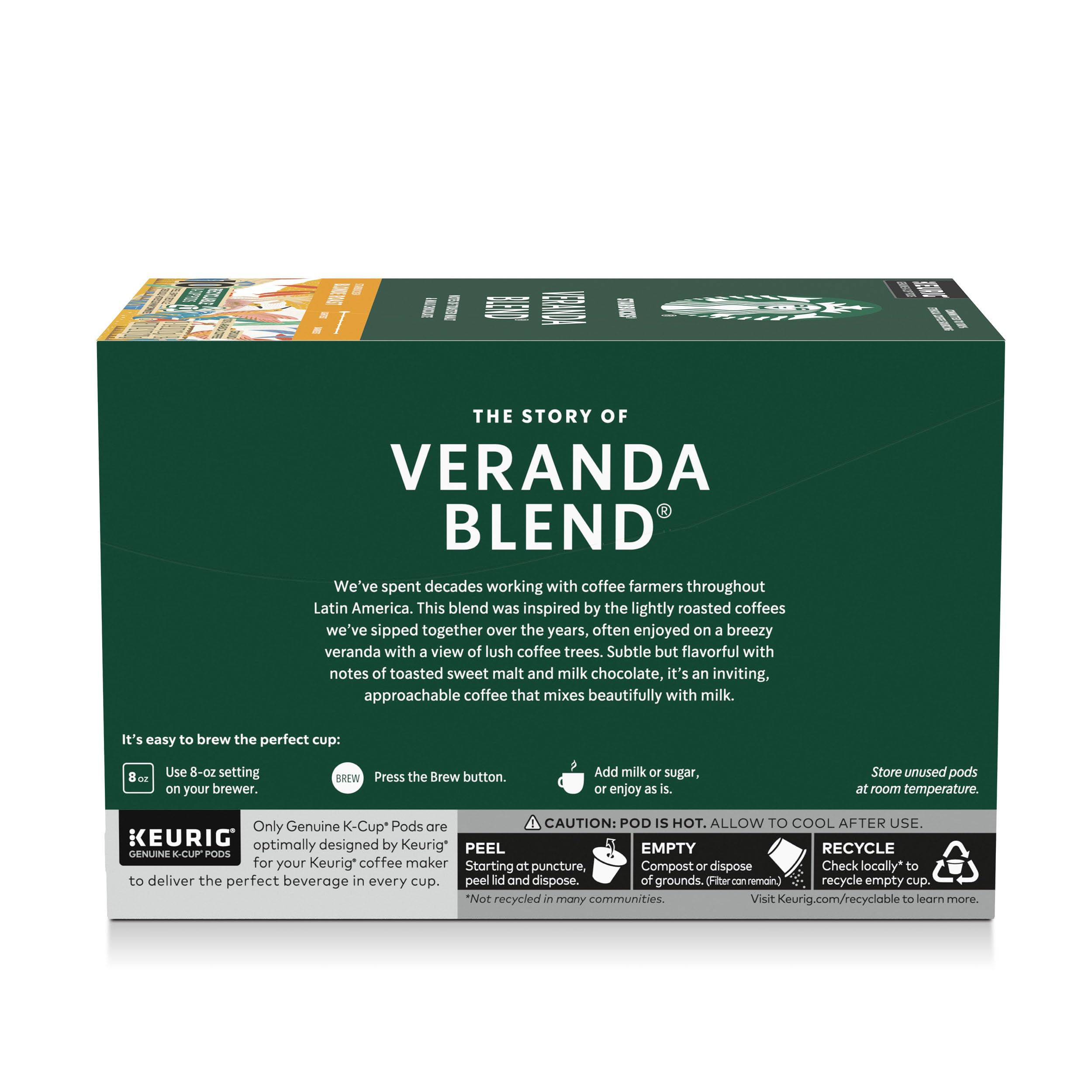 Steam rising from a cup of Starbucks Veranda blonde roast.