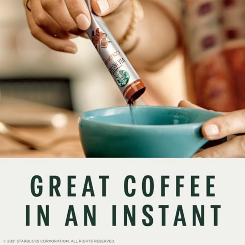 Steaming cup of Starbucks VIA Italian Roast ready to enjoy.