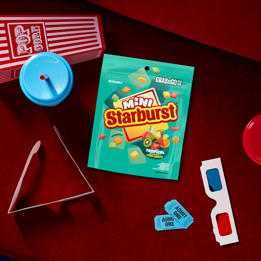 Starburst Minis Tropical Sunset road-trip pack for travel convenience