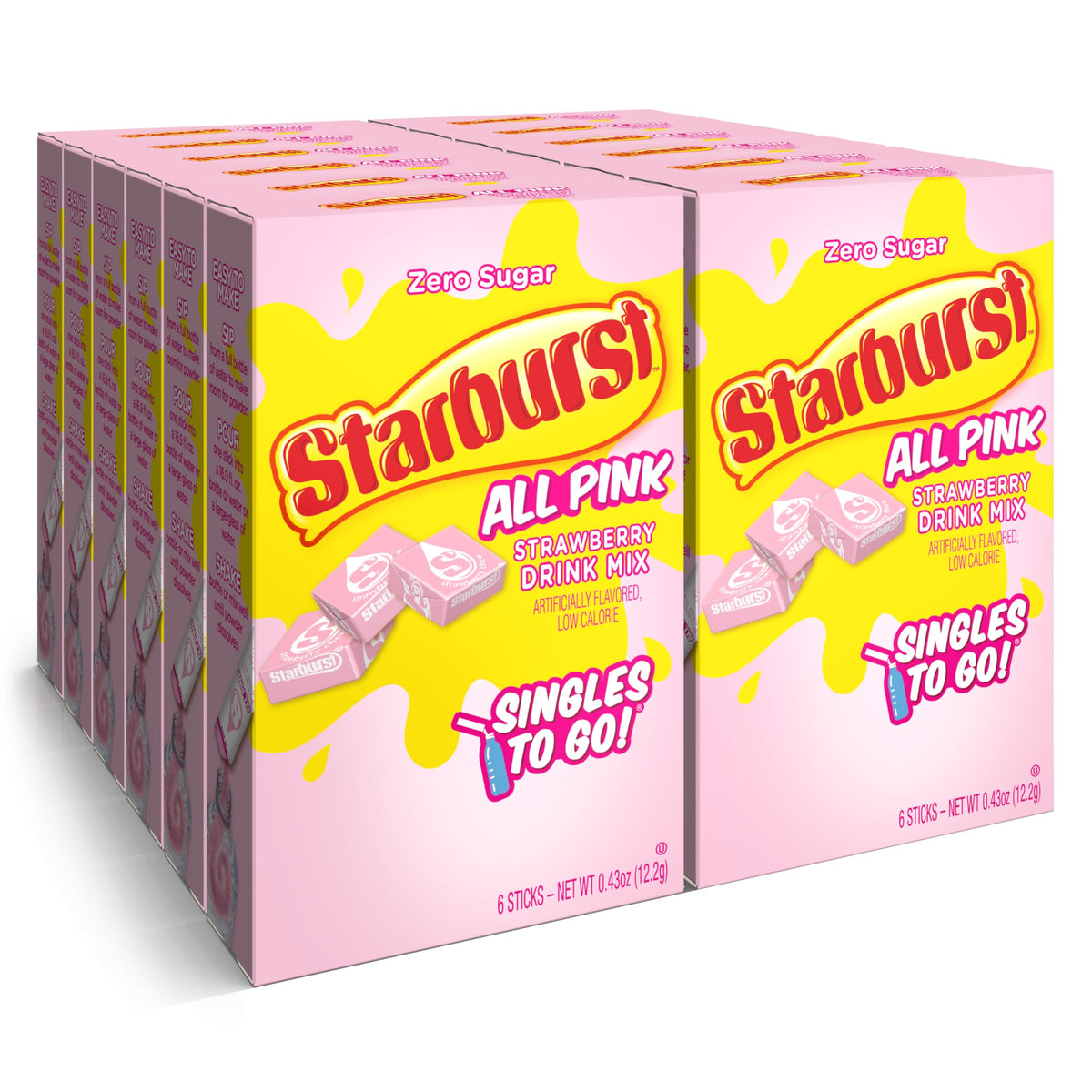 Starburst Singles To Go all-pink boxes for on-the-go flavor