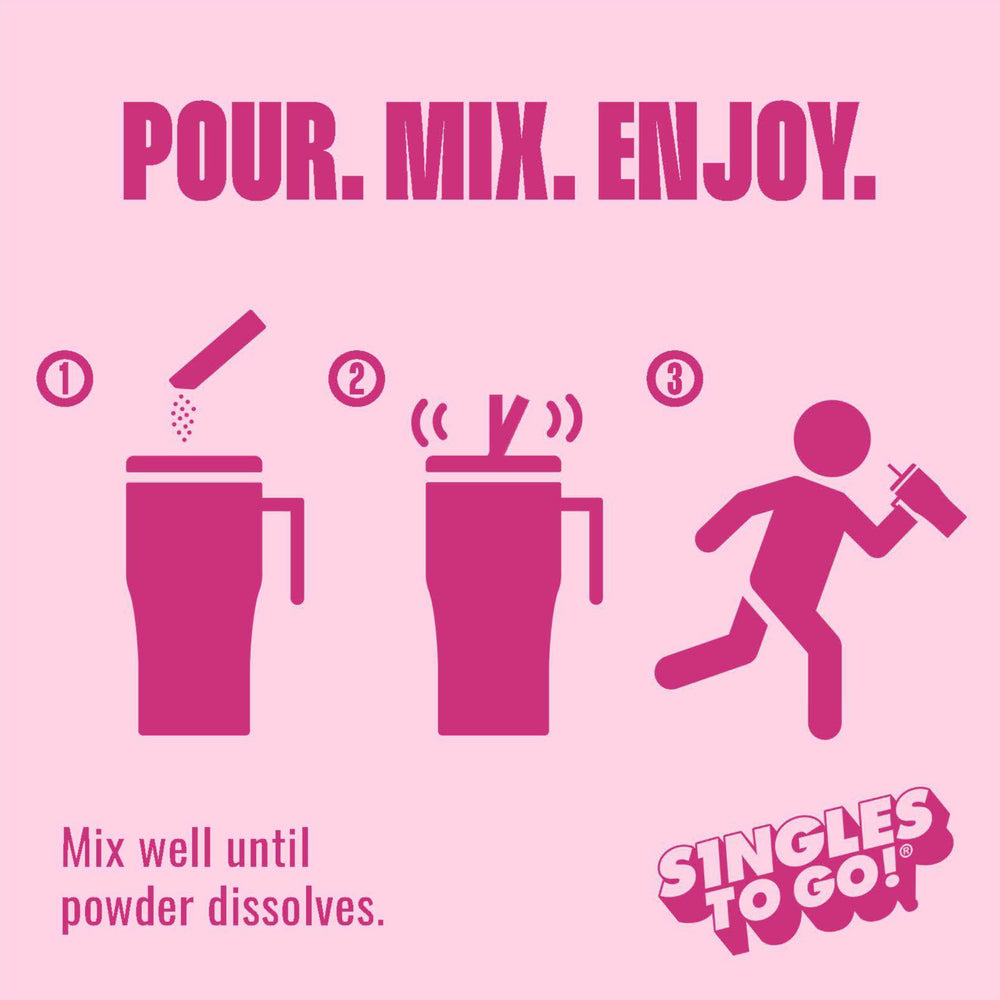 Starburst Singles To Go pour-into-water demonstrates easy mixing