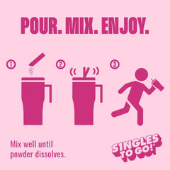 Starburst Singles To Go pour-into-water demonstrates easy mixing
