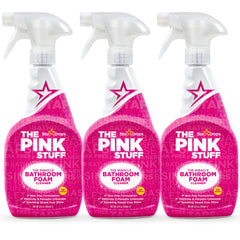 Stardrops The Pink Stuff bathroom foam spray bottle for deep cleaning and easy wipe-off.