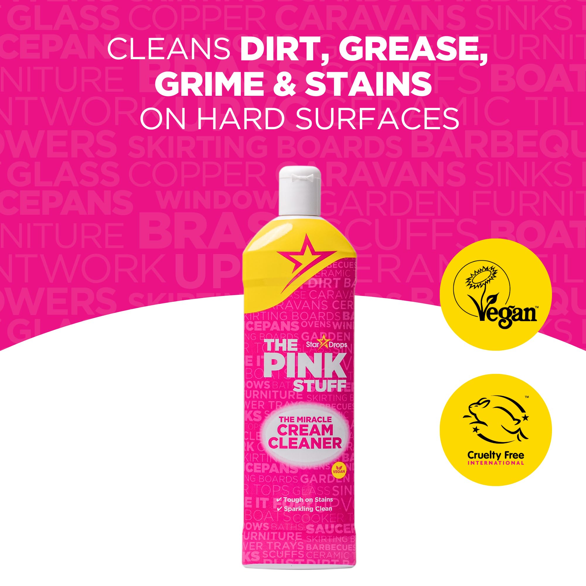 Stardrops The Pink Stuff ceramic surfaces stay safe and sparkling