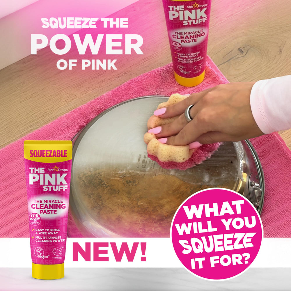 Cookware treated with The Pink Stuff reveals restored, gleaming surfaces