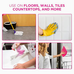 Stardrops Pink Stuff floor cleaner application shot, demonstrates easy floor coverage.