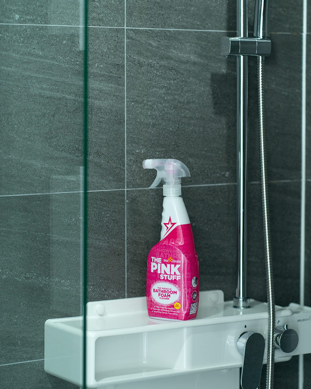 Stardrops Pink Stuff is versatile for tiles, sinks, tubs, and showers.