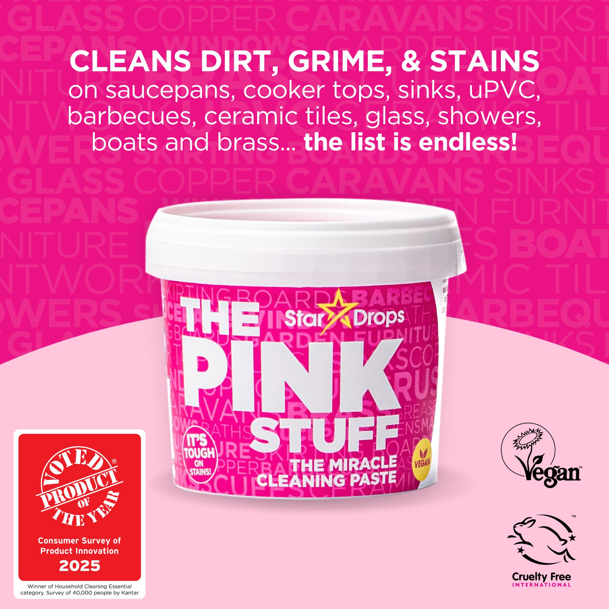 Stardrops The Pink Stuff multi-purpose spray cleans counters and walls quickly