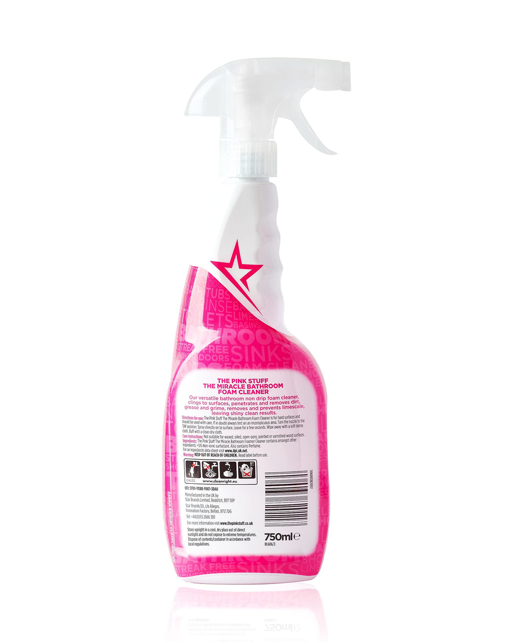 Stardrops The Pink Stuff non-drip foam action controls mess on vertical surfaces
